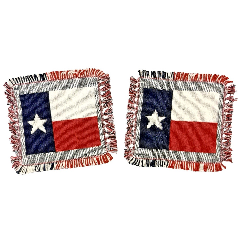 Texas Lone Star Flag Coasters Mug Mats Decorative & Useful Set of 2